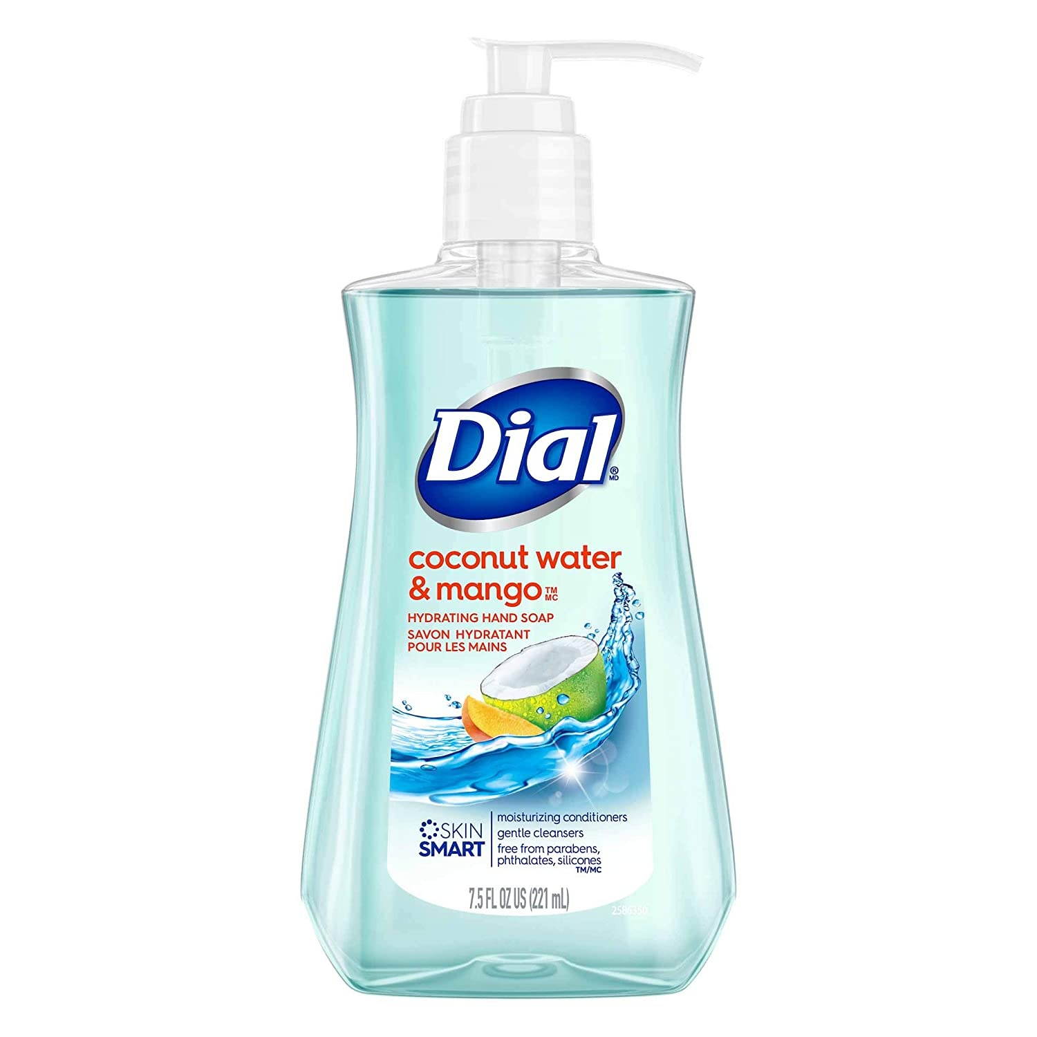 Dial Liquid Hand Soap, Coconut Water & Mango, 7.5 Fl Oz