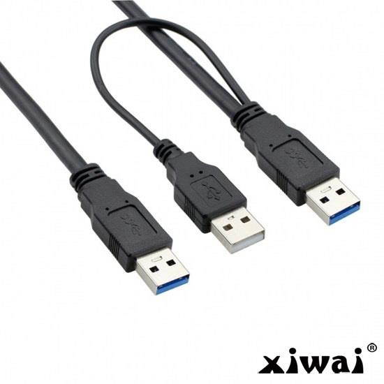 Xiwai super speed USB 3.0 power Y cable two A Male to USB Male for external Hard Disk