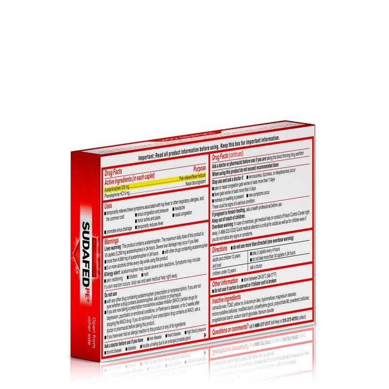 Sudafed PE Pressure + Pain Caplets - 24ct
