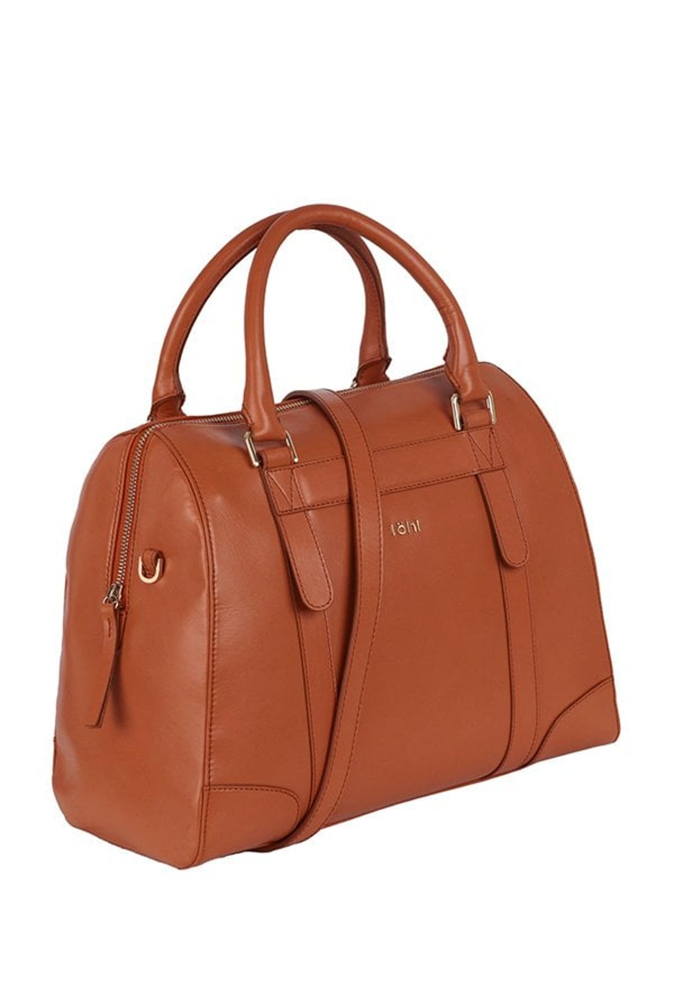 Tohl RP 1 Nassau Tan Paneled Leather Bowler Handbag