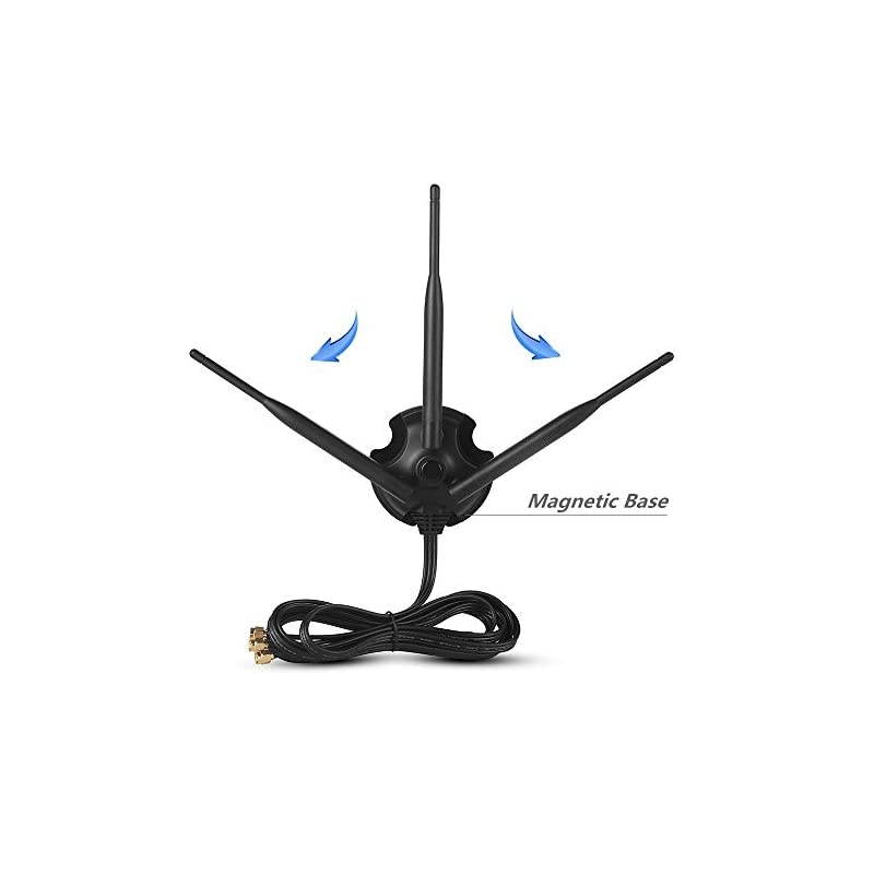 Gain Antenna SMA Male Interface with Magnetic Base 24GHz5GHz Dual Band 3 Group 6DB LTE Antenna for Wireless Router Mobile Hotspot Signal Enhancement Amplifier