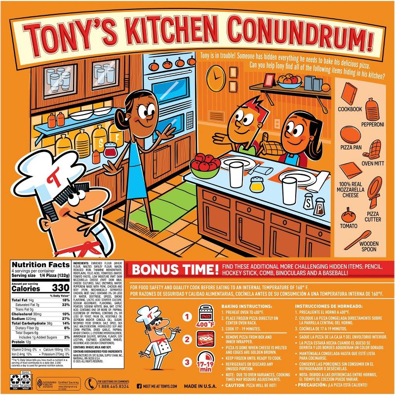 Tony's Pepperoni Frozen Pizza - 18.56oz