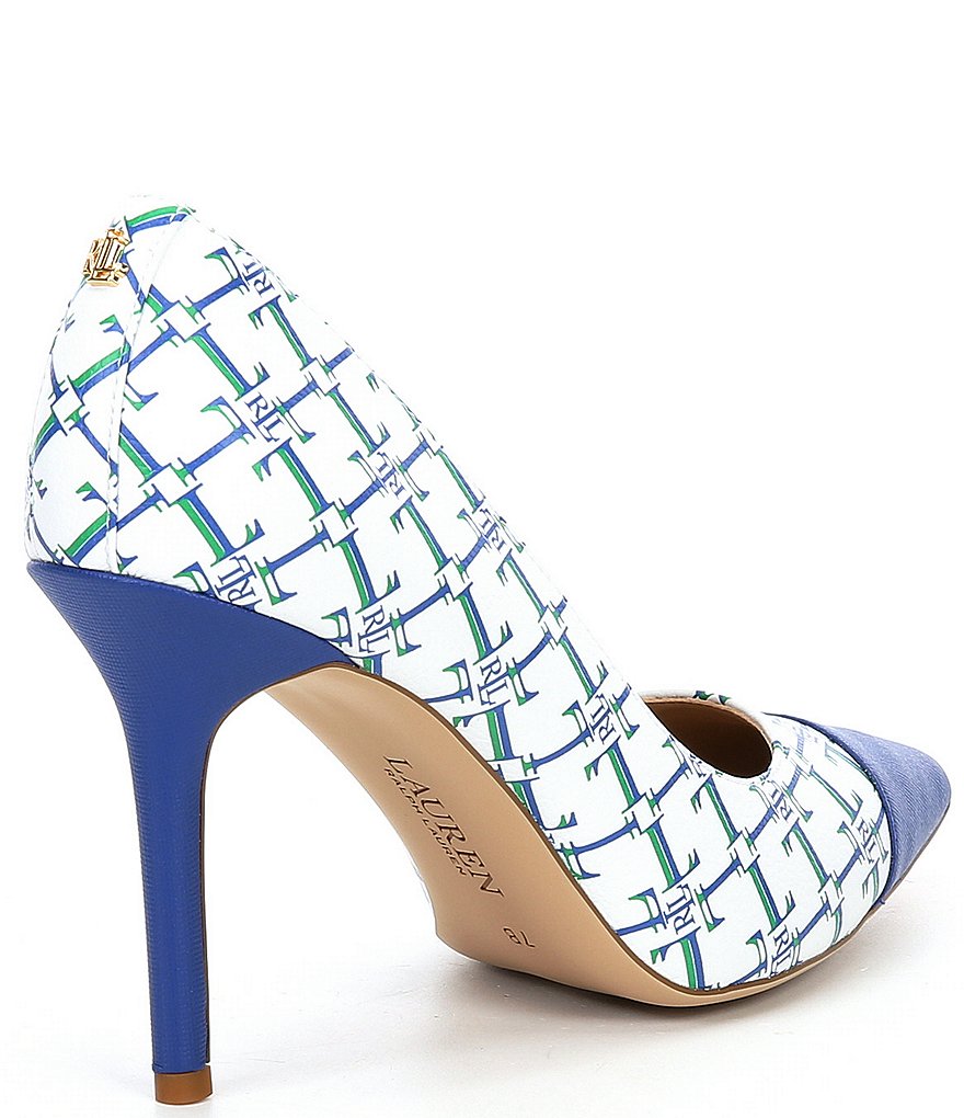 Lauren Ralph Lauren Lindella Logo Pointed Cap Toe Pumps
