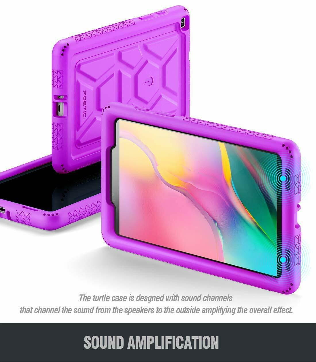 For Galaxy Tab A 8.0 (2019) Tablet Case Silicone Cover w/ Drop Protection Purple