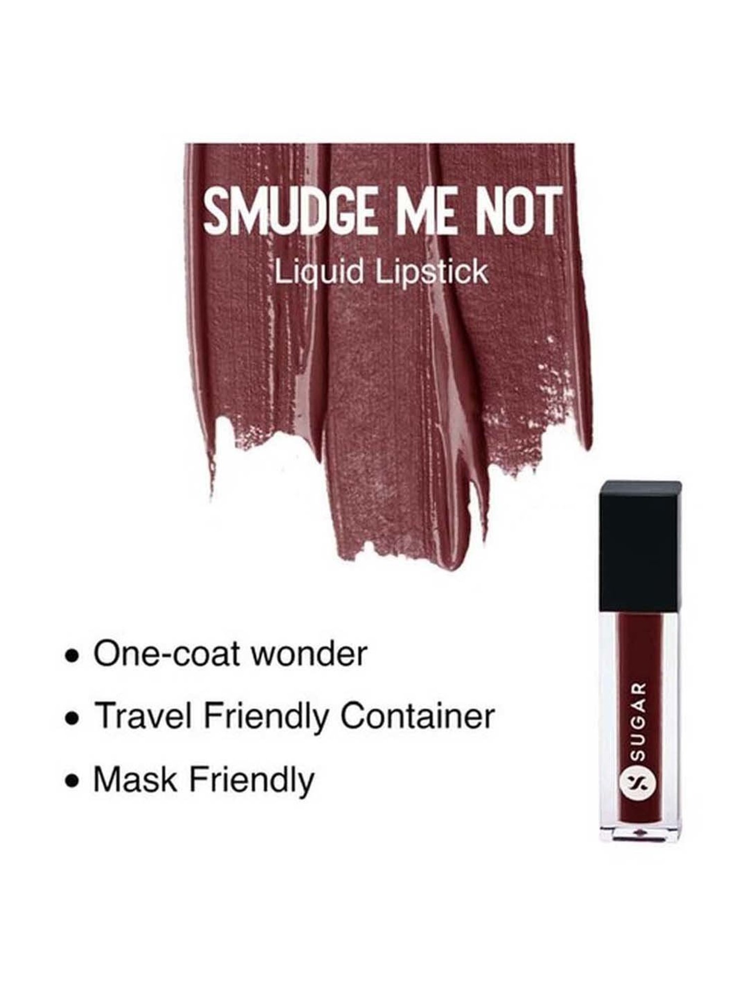 Sugar Cosmetics Smudge Me Not Liquid Mini Lipstick 14 Teak Mystique - 1.1 gm