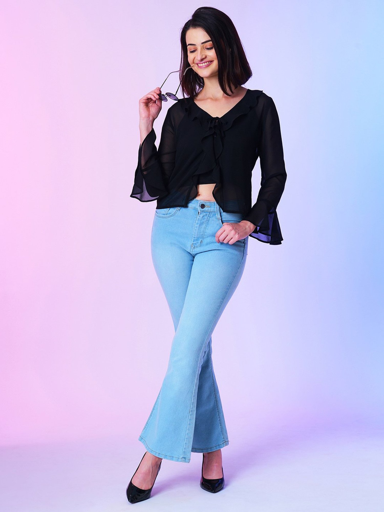 Globus Black Relaxed Fit Top