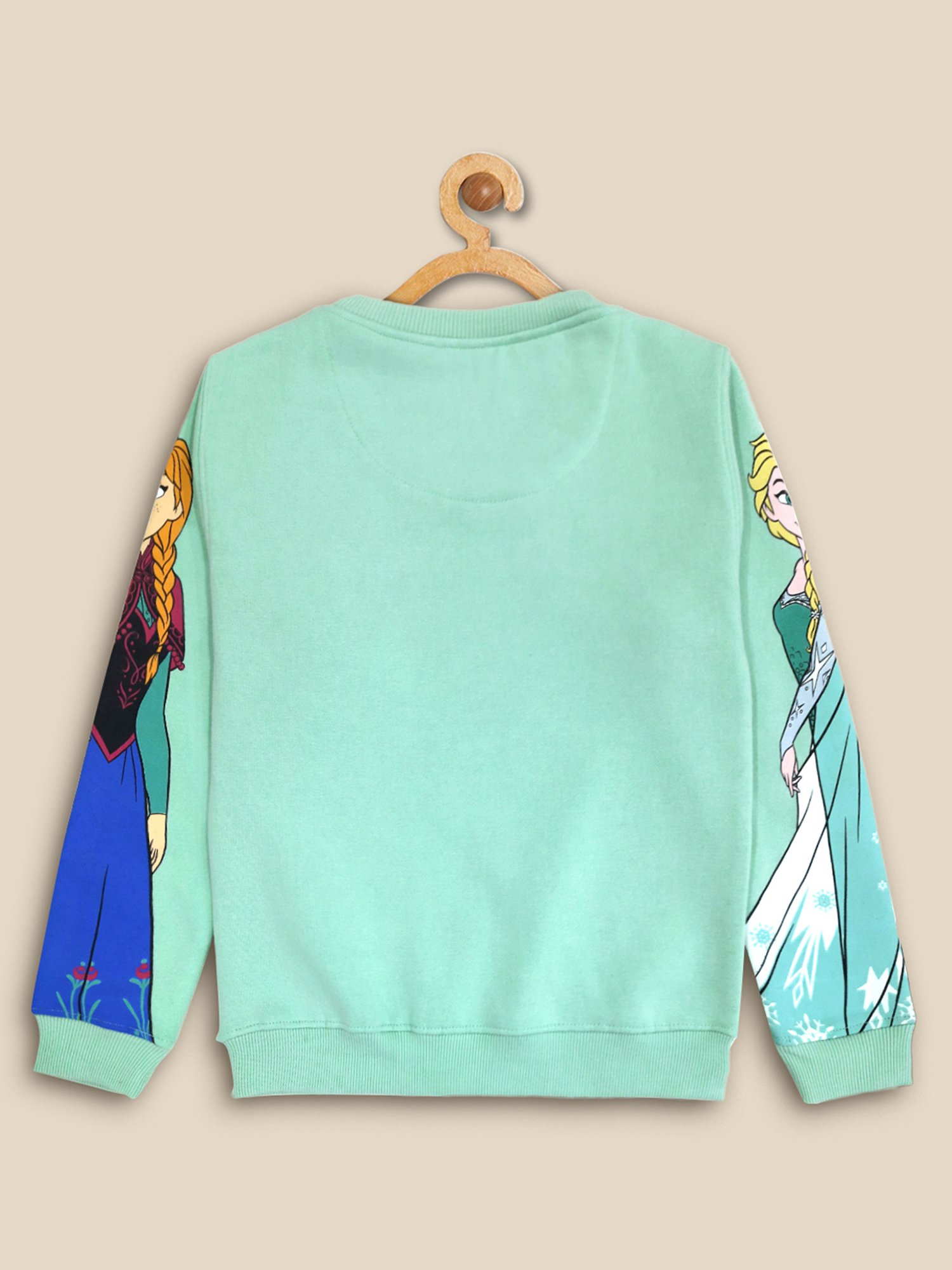 Kidsville Frozen Printed Regular Fit Green Sweatshirt For Girls