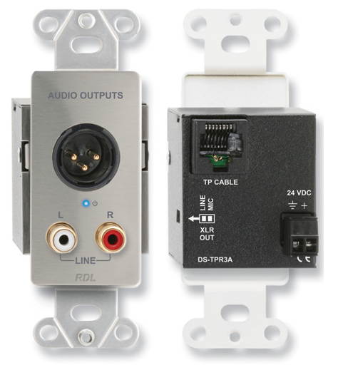 Radio Design Labs (RDL) - DSTPR3A - Active Three-Pair (XLR Mic Stereo Phono) Twisted Pair Format-A Receiver (Stainless