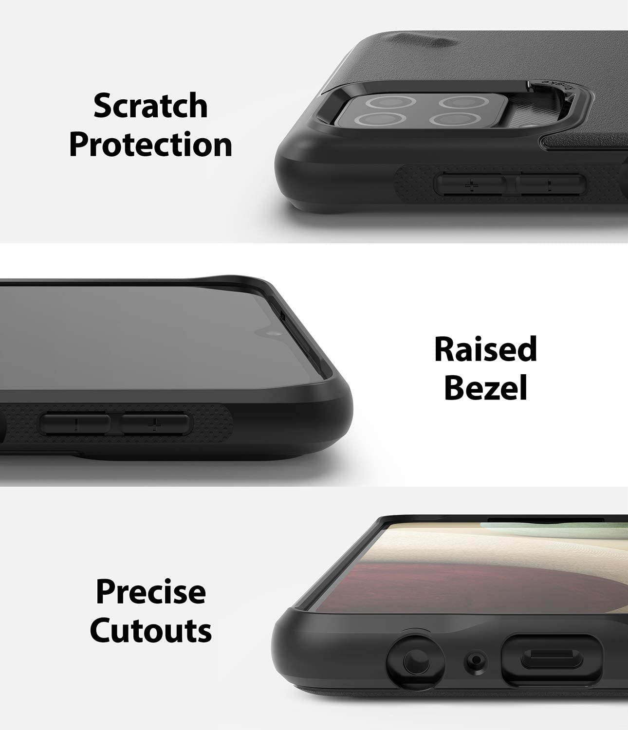 Ringke Onyx Compatible with Samsung Galaxy A12 Case, Galaxy A02 Case, Shockproof Rugged TPU Cover - Dark Gray