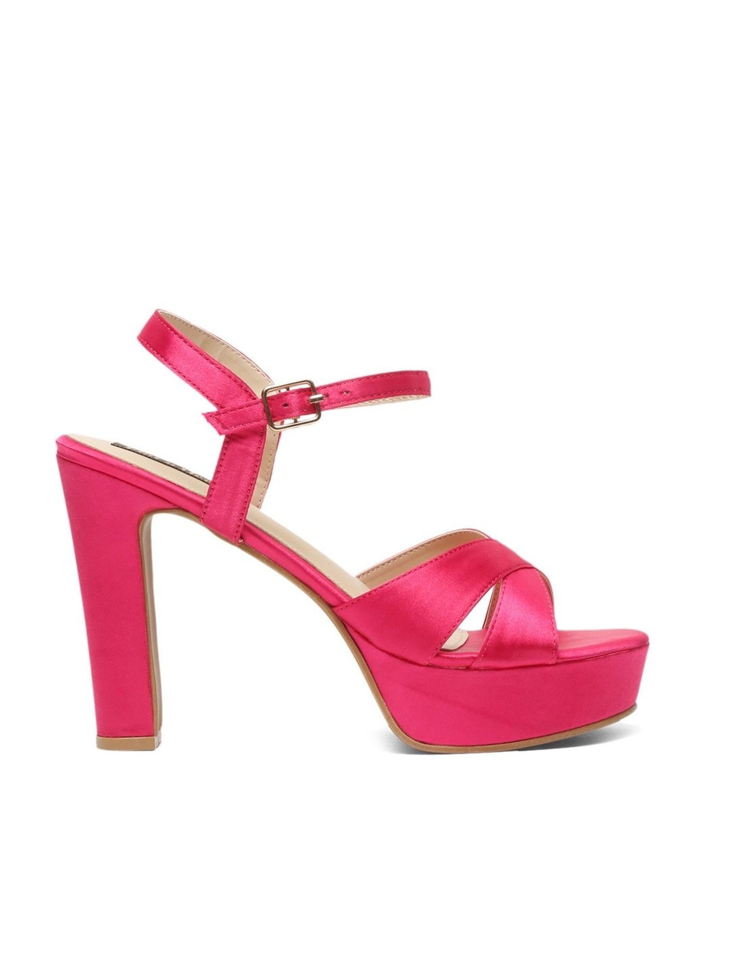 Flat N Heels Women's Pink Ankle Strap Sandals