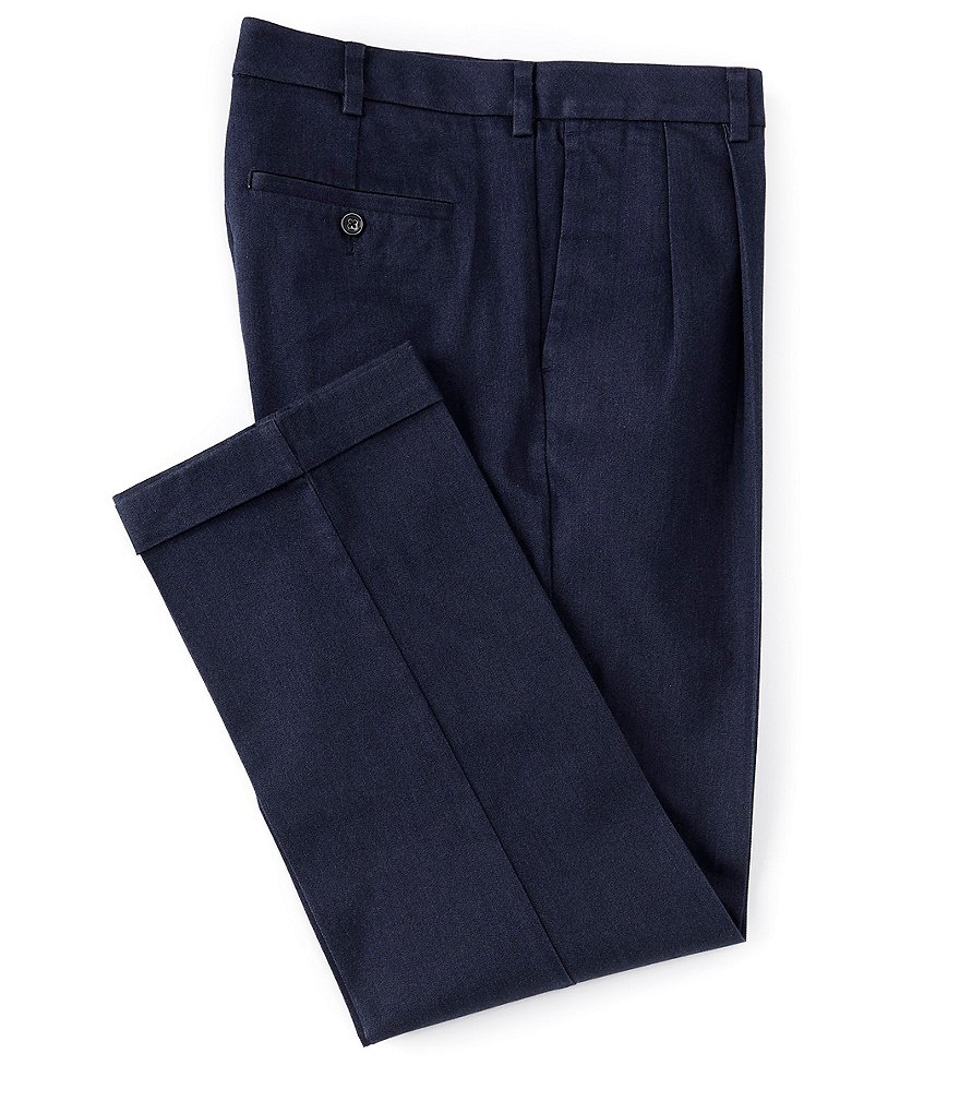 Roundtree & Yorke TravelSmart CoreComfort Non-Iron Pleated Classic/Relaxed Fit Chino Pants