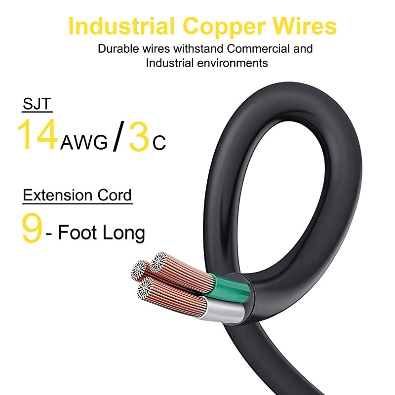 8-Outlet Metal Surge Protector Power Strip with USB Charging Port, 9-Foot Heavy-Duty Extension Cord, 1800 Joules, 15-Amp Circuit Breaker for Home, Office, School, Smartphone, Tablet [ETL Listed]