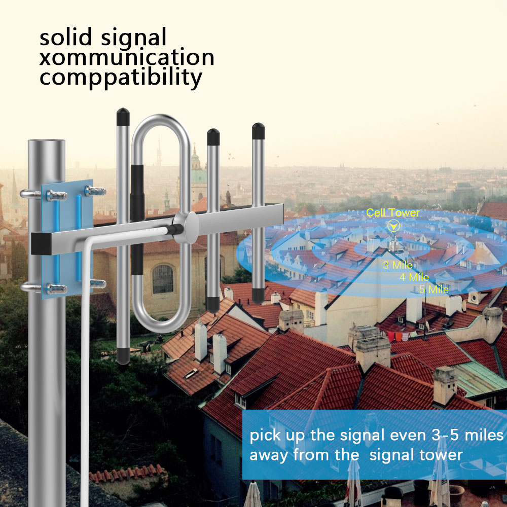 Tonve Cell Phone Signal Booster for Home and Office Up to 2,500 Sq Ft | Boost 4G LTE Data for Verizon and AT&T | 65dB Dual Band 12/17/13 Cellular Repeater with High Gain Antennas