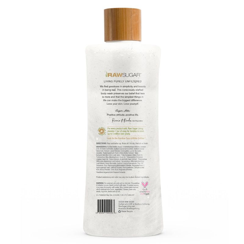 Raw Sugar Moisture Loving Body Wash Grapefruit + Rosemary - 25 fl oz