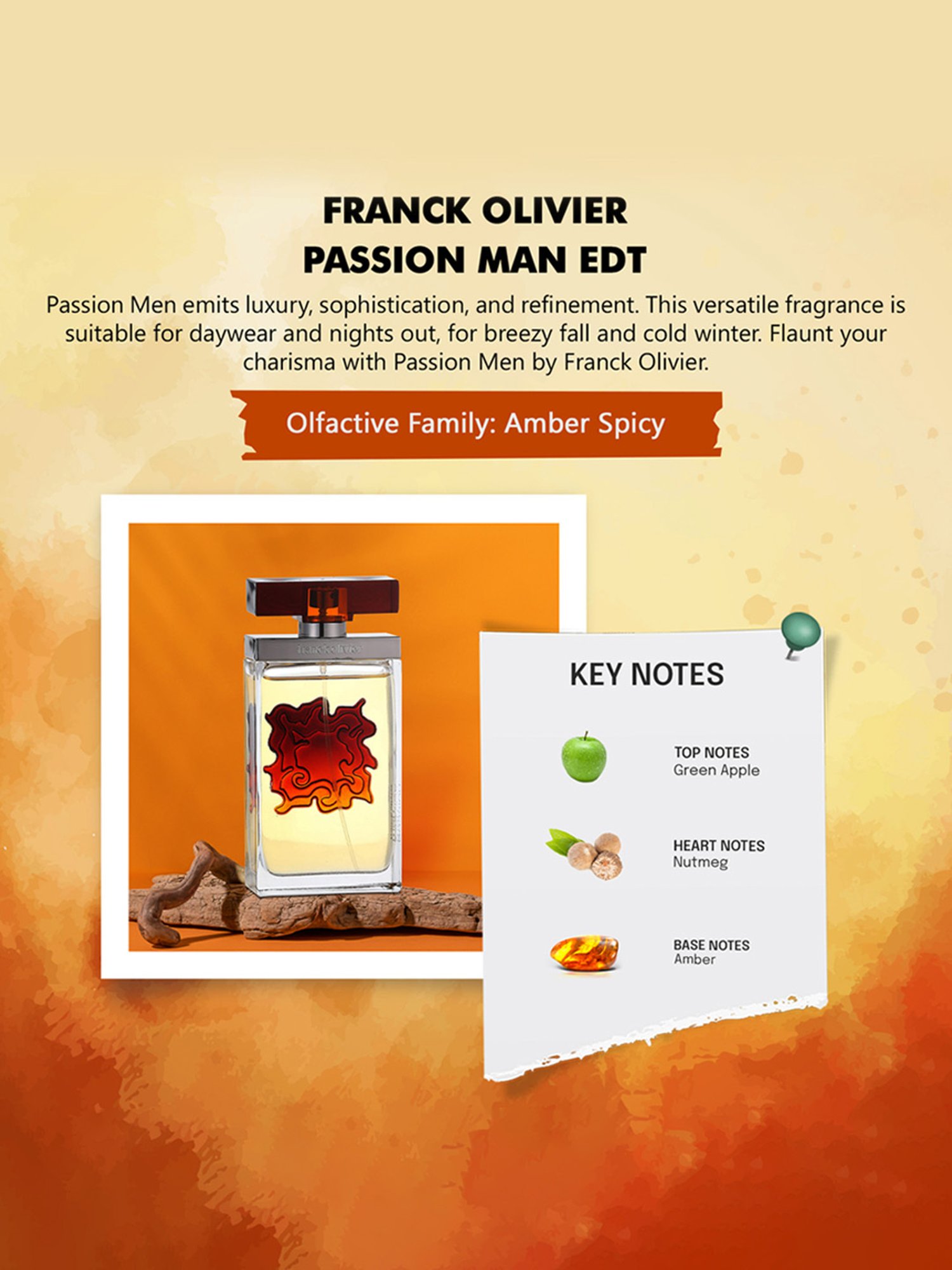 Franck Olivier Passion Men Eau de Toilette for Men - 75 ml