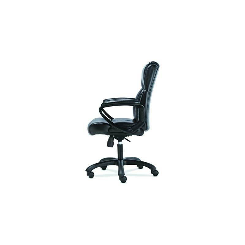 BSXVST305 Sadie Leather Executive Computer/Office Arms-Ergonomic Swivel Chair (HVST305), Black