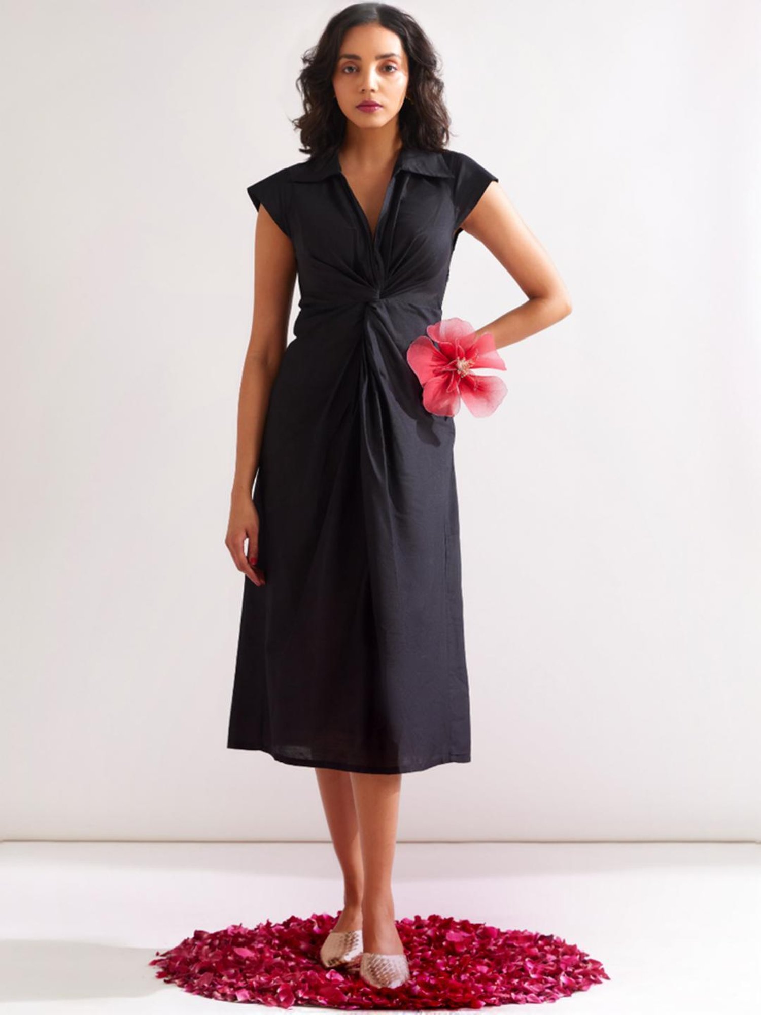 Abhishti Black A-Line Dress