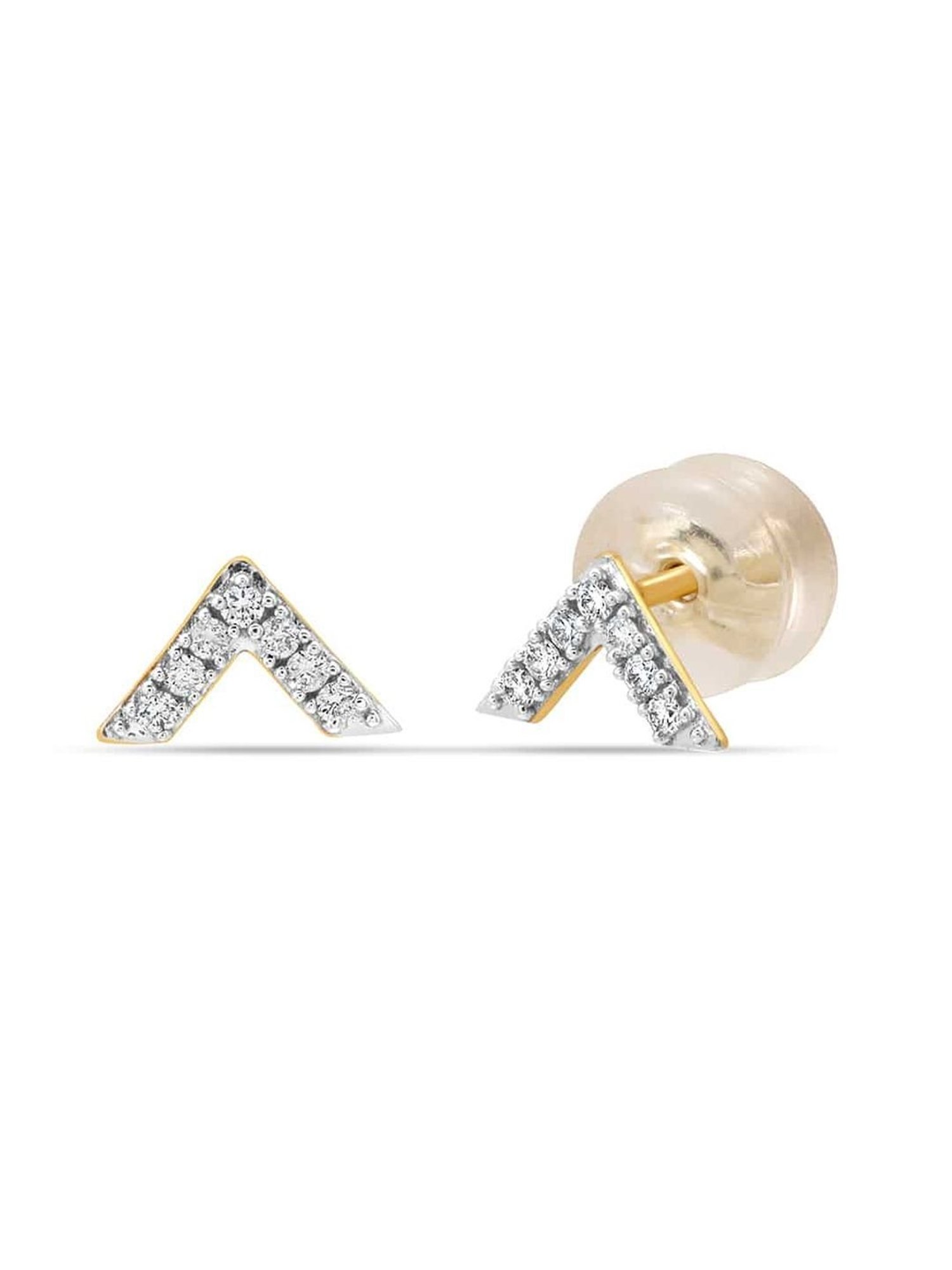 Mia By Tanishq Mia Icicles 14k Gold Radiant Summit Stud Earrings