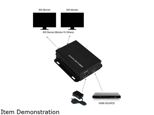 XtremPro 66002 HDMI to SDI Converter Two Outputs Portable Support 720P and 1080p HDMI to SDI
