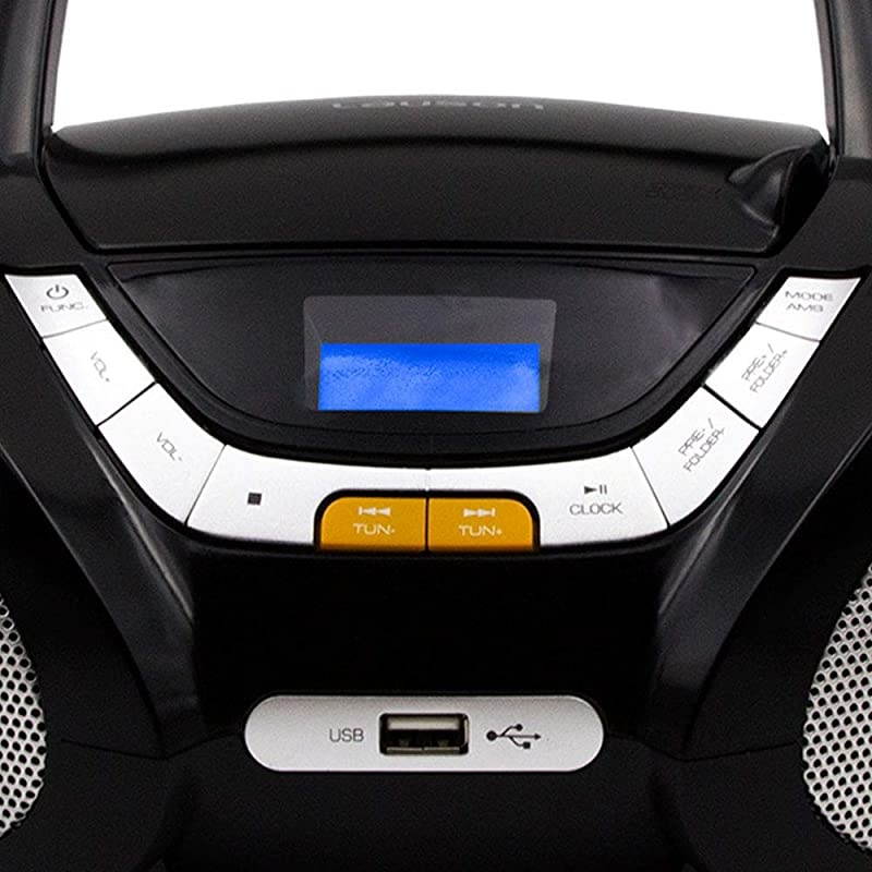 LLB597 Boombox with Cd Player Mp3 | Portable Radio CDPlayer Stereo with USB | Cd Player for Kids | LED Light Function | Headphone Jack 35mm Blue