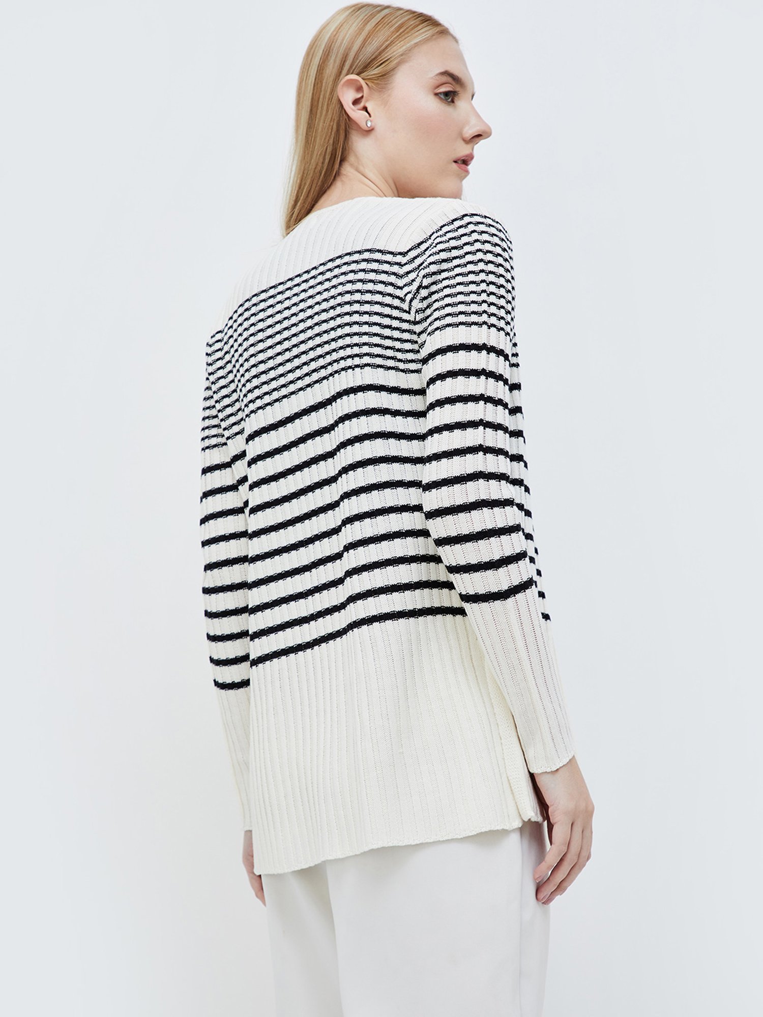 Code by Lifestyle Off White Striped Cardigan