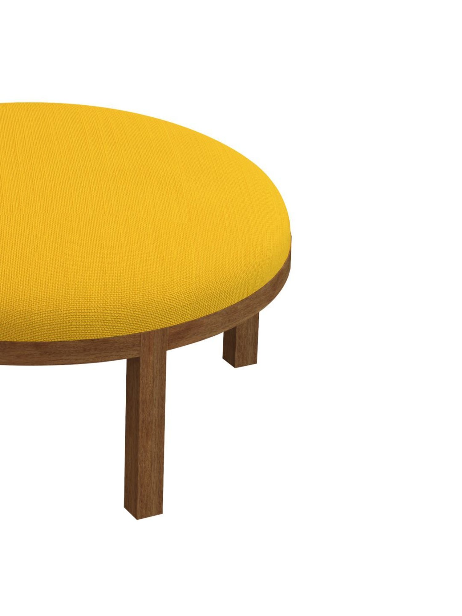 Chumbak Bohemian Sahara Mustard Sheesham Wood Ottoman