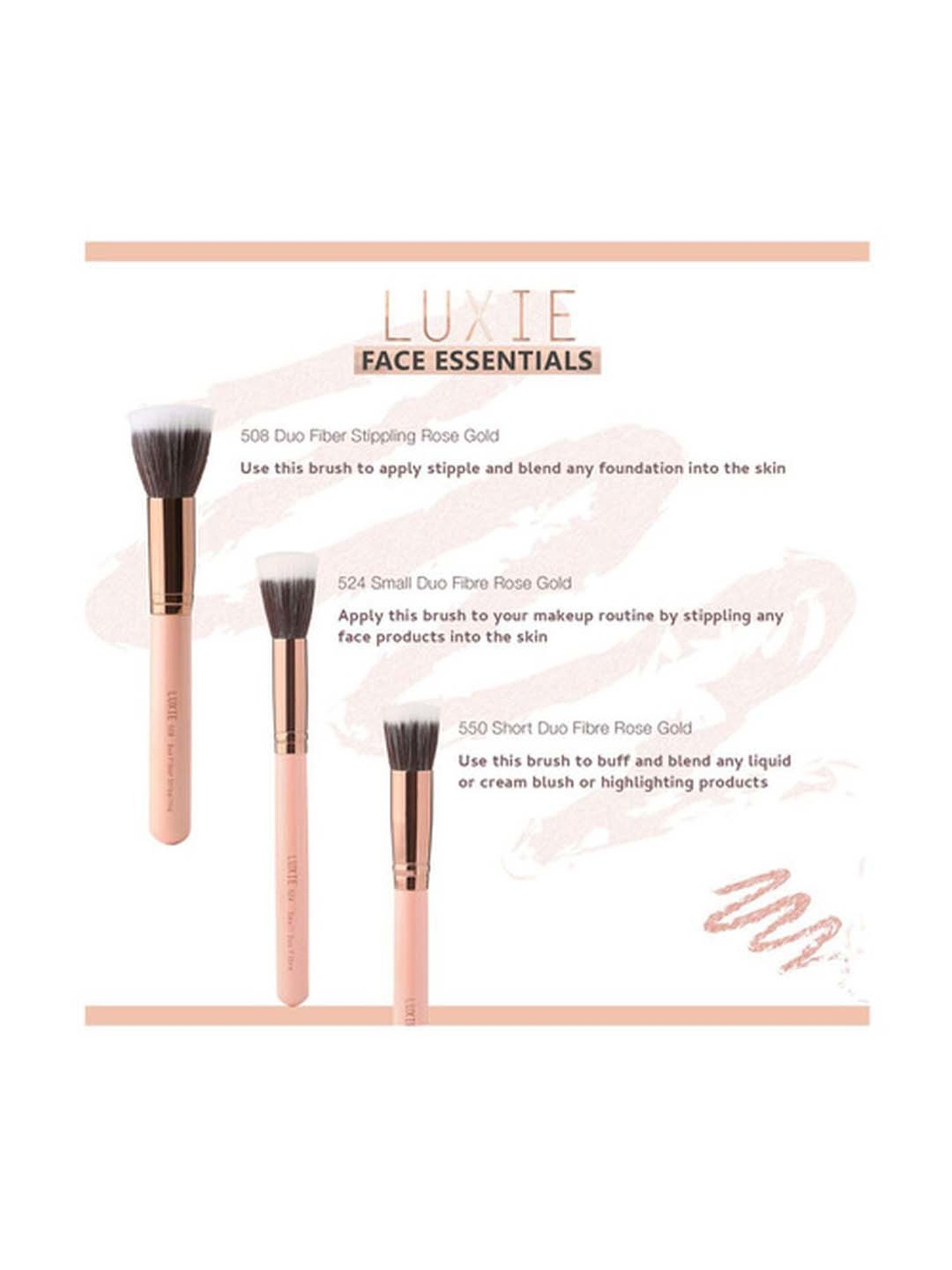 Luxie Rose Gold 524 Small Duo Fibre Brush