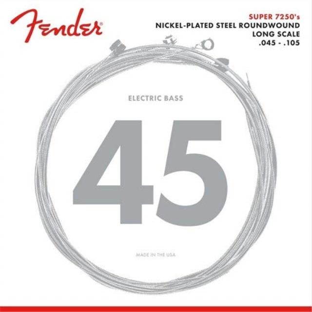 fender nickelplated steel roundwound, long scale, 7250m 45105, bass strings