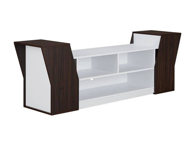 Furniture of America Viv Modern Wood 71-Inch TV Stand in Wenge and White