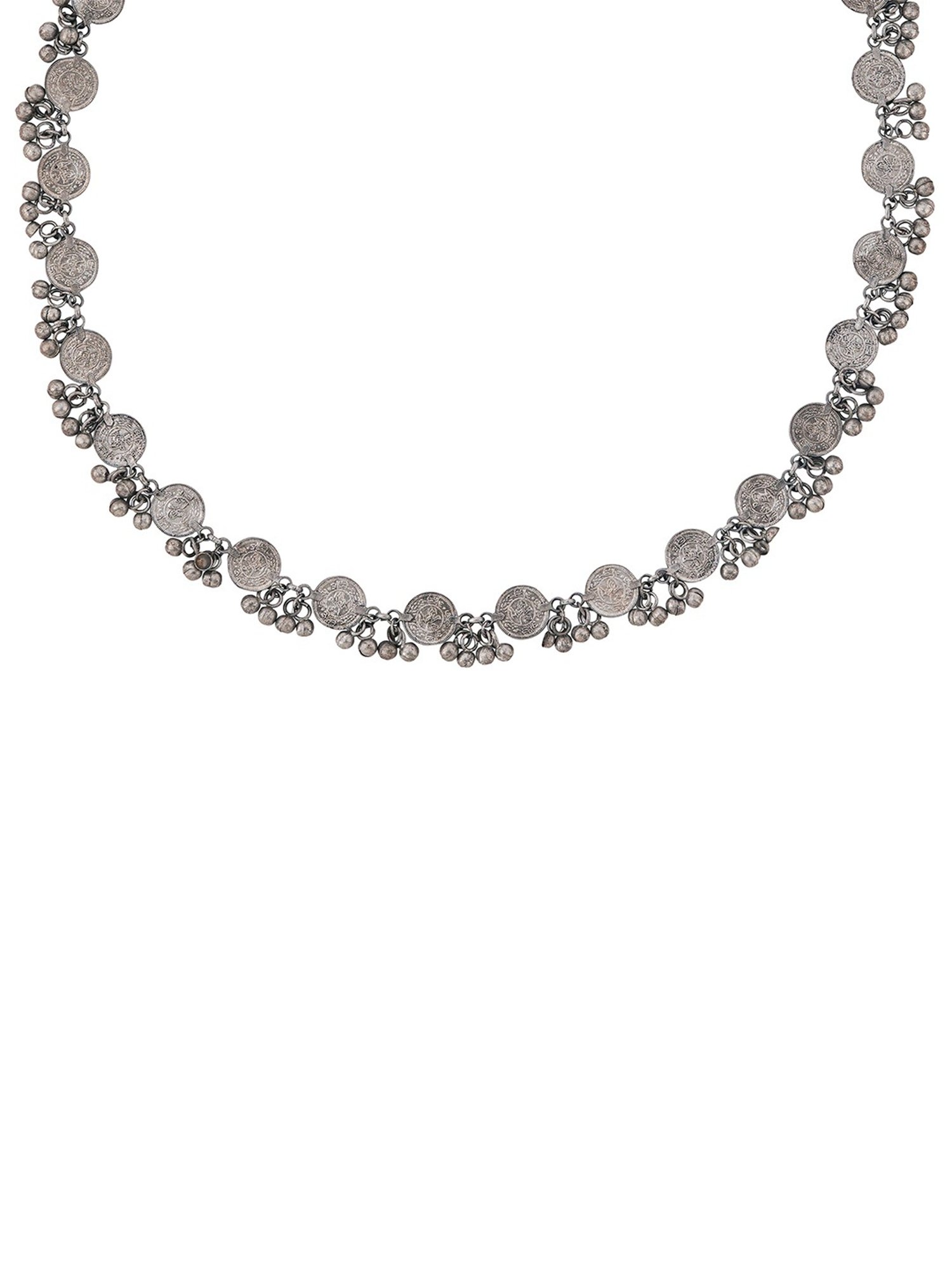 Teejh Kushala Coins and Ghungroo Silver Waistband for Women