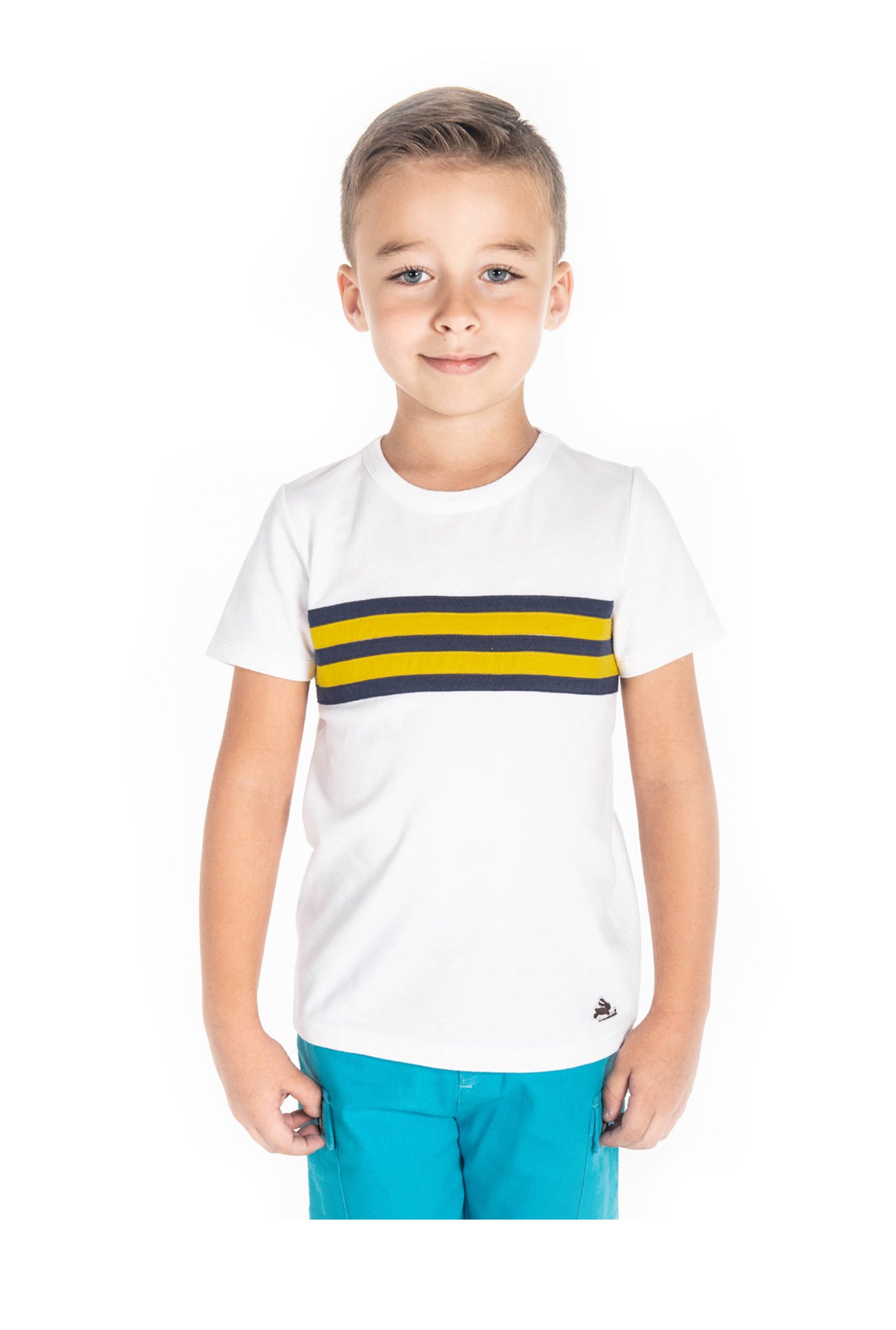Cherry Crumble By Nitt Hyman Kids White Striped T-Shirt