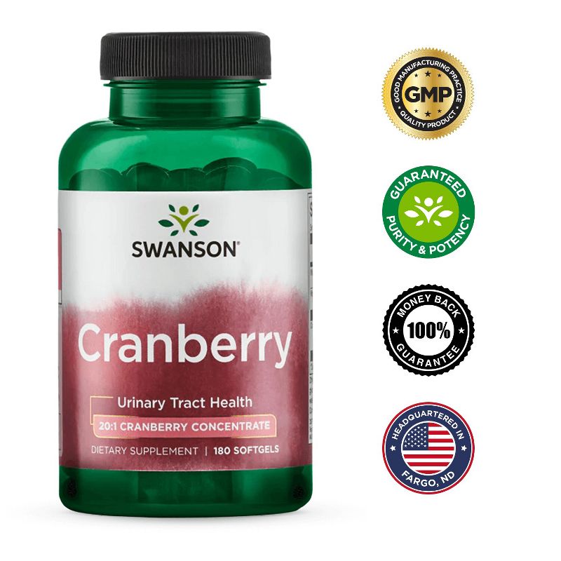 Swanson Cranberry 20:1 Concentrate 180 Softgels
