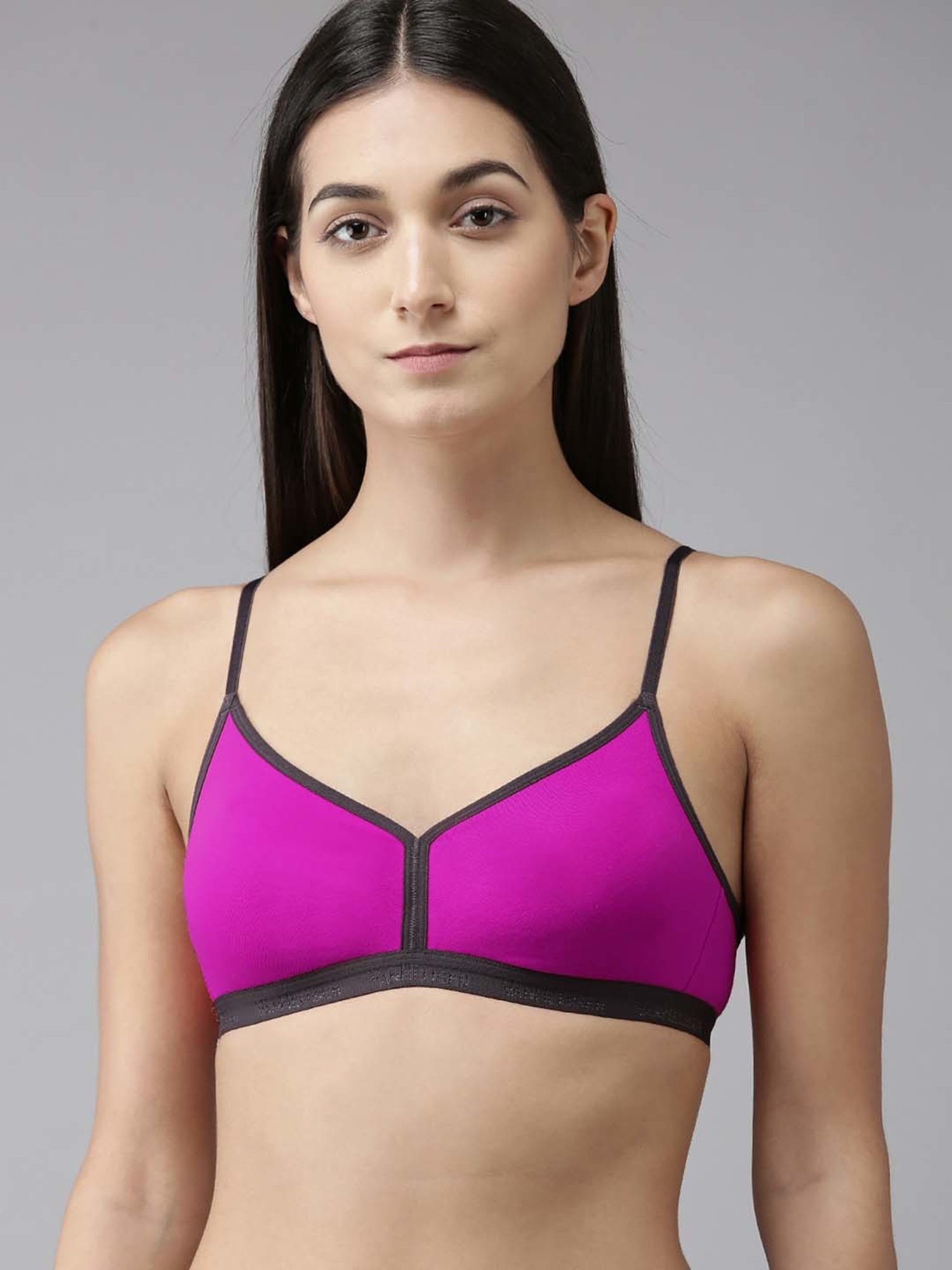 AROUSY Purple & Green Cotton T-Shirt Bra - Pack Of 2