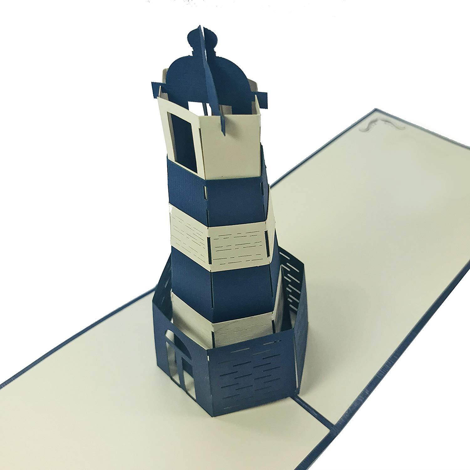 Lighthouse - WOW 3D Pop Up Greeting Card for All Occasions - Birthday, Congratulations, Good Luck, Anniversary, Get Well, Love, Good Bye