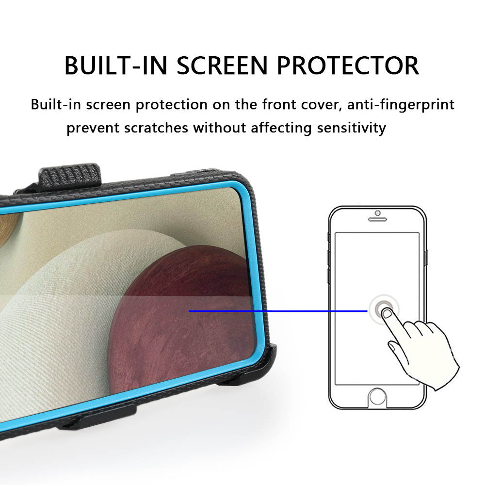 Mignova for Samsung A12 5G Case Full-Body Protective Built-in Screen Protector Kicksand Belt Clip Dustproof Shockproof Anti-Scratch Armor Cover Samsung Galaxy A12 5G 6.5 inch