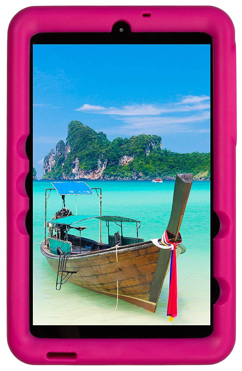 BobjGear Bobj Rugged Tablet Case for Samsung Galaxy Tab A 8.0 (2018) SM-T387 Kid Friendly (Rockin' Raspberry)
