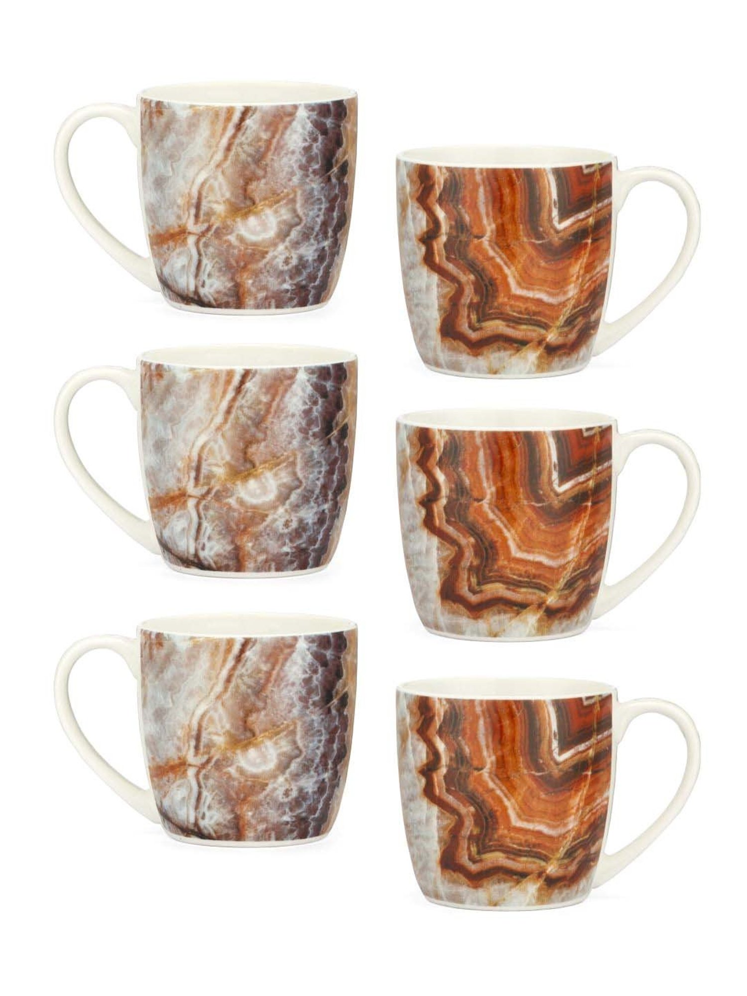 Clay Craft Multicolor Ceramic Coffee Mug (0.18 L) - Set of 6