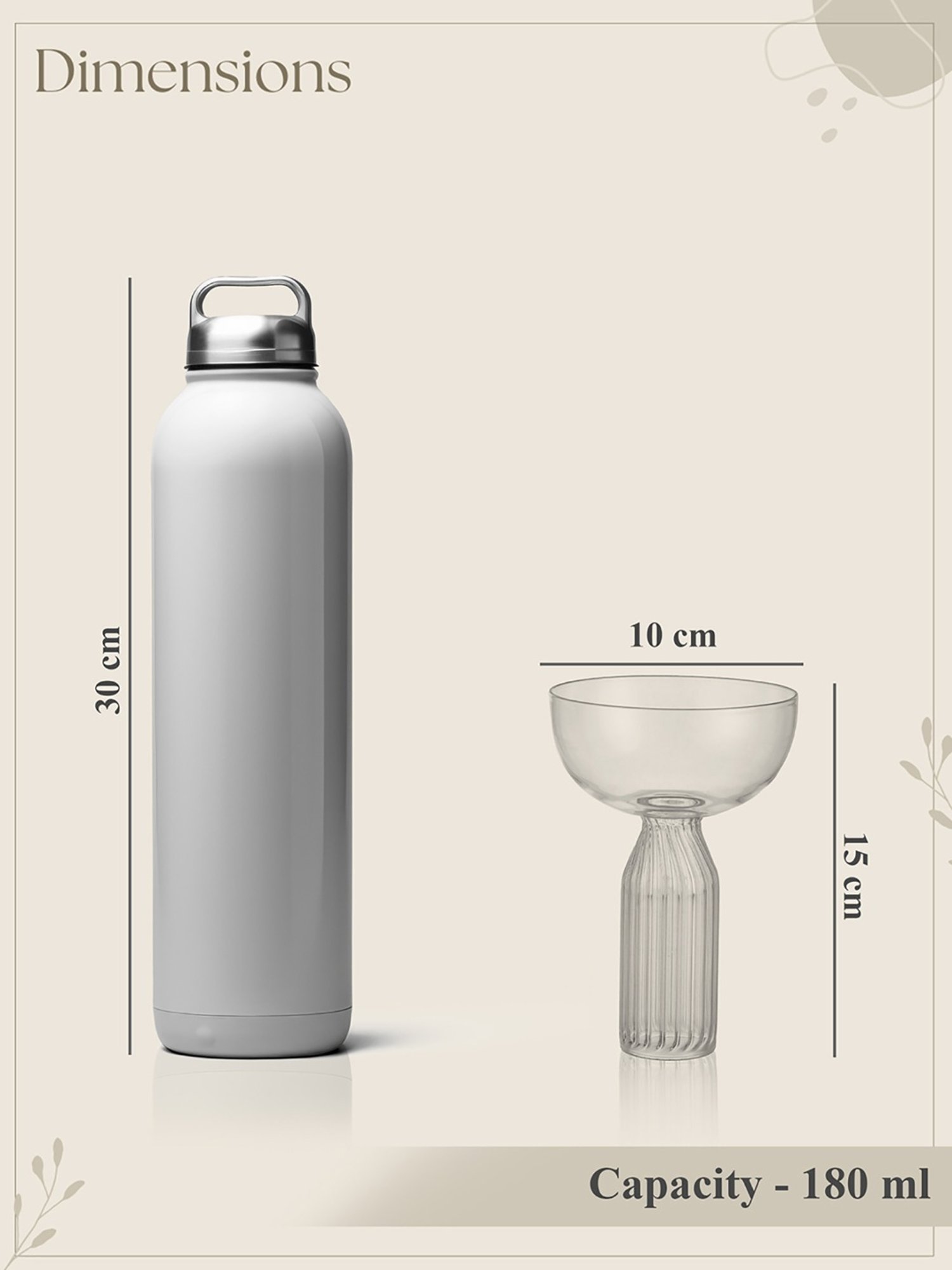 Trovea's U-Ribbed Stem Royal Coupe Transparent Glass Cocktail Glass - Set of 4