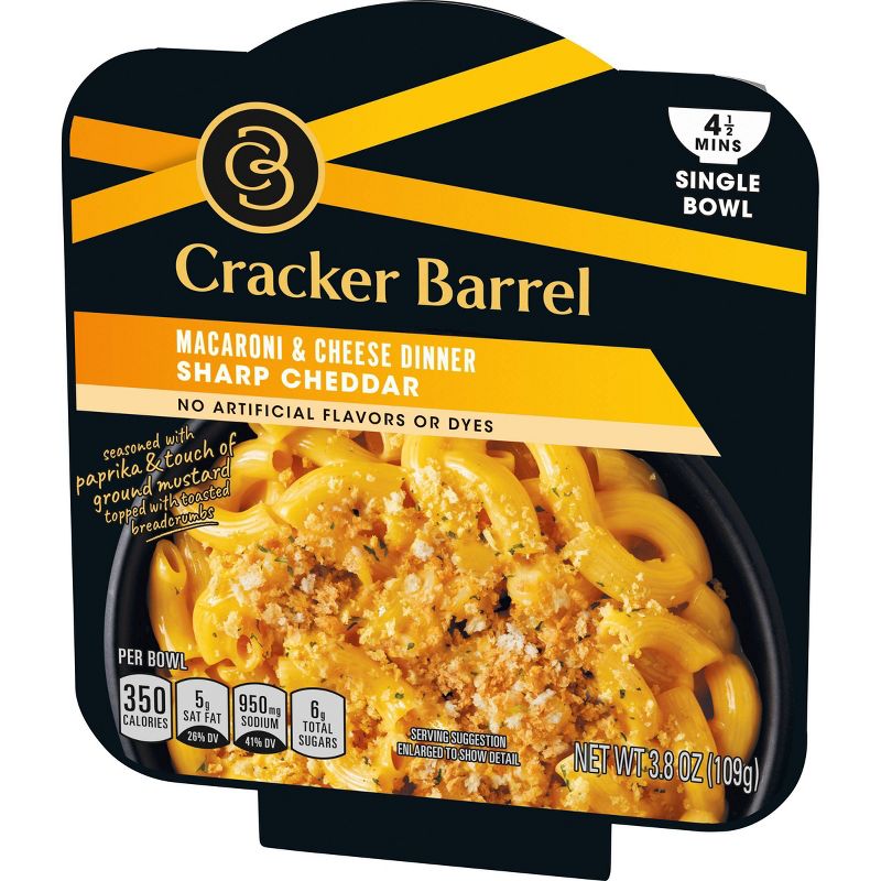 Cracker Barrel Single Bowl Mac & Cheese Sharp Cheddar - 3.8oz