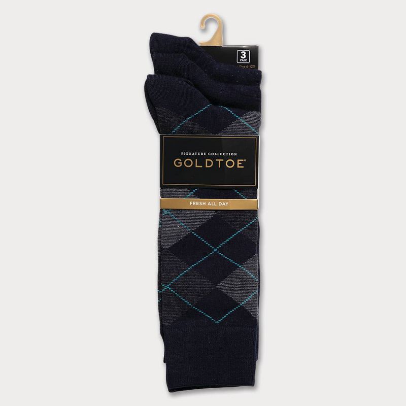 Signature Gold by GOLDTOE Men's Tipper Crew Socks 3pk – Moss 6-12.5