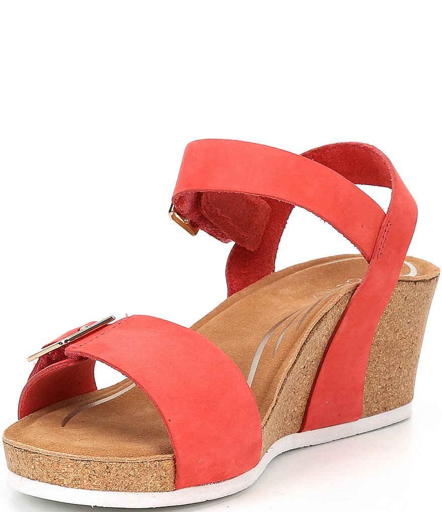 Aetrex Lexa Leather Wedge Sandals