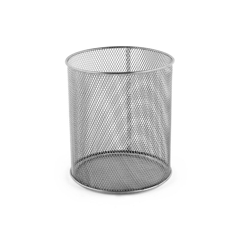 Design Ideas Mesh Utensil Cup - Kitchen Utensil Holder- Silver Mesh, 5.5" x 5.5" x 6.6"