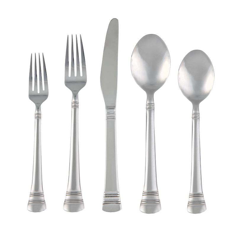 41pc Stainless Steel Burbank Mirror Silverware Set with Holder - Cambridge Silversmiths