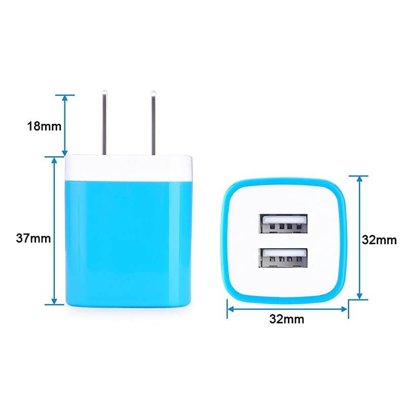Wall Charger Charger Plug Charging Block Cube Charger Block Box 5V21A Universal Power Adapter Brick Base Compatible for Phone X876 Plus iPad Samsung Galaxy S9S8Note 9 LG ZTE HTC