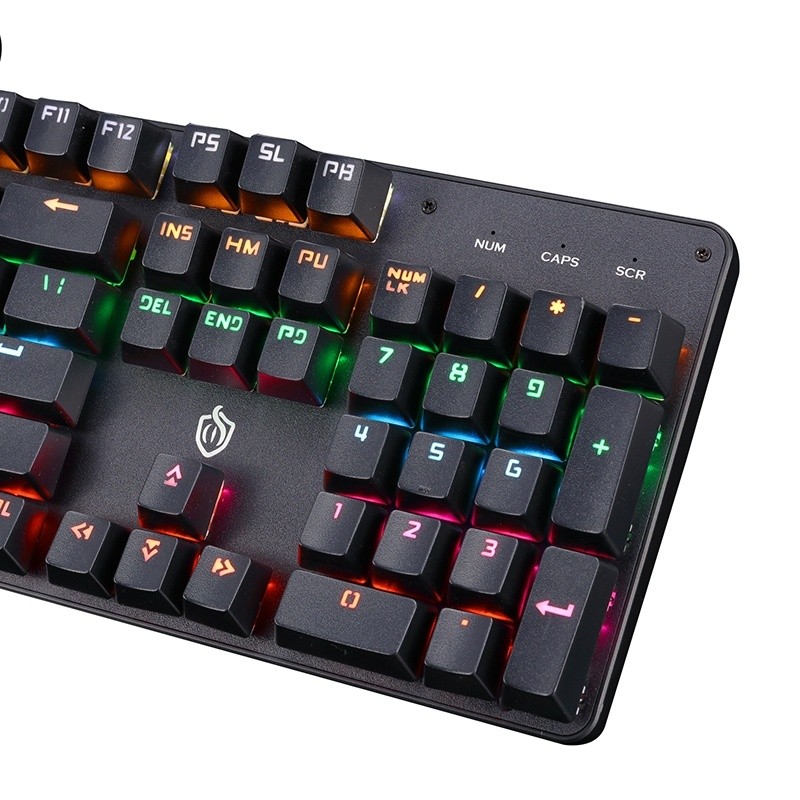MSEZ HJK910-10 104-keys Dual-color Keycap Colorful Backlit Wired Mechanical Gaming Keyboard, Support Autonomous Shaft Change, Cable Length: 16cm