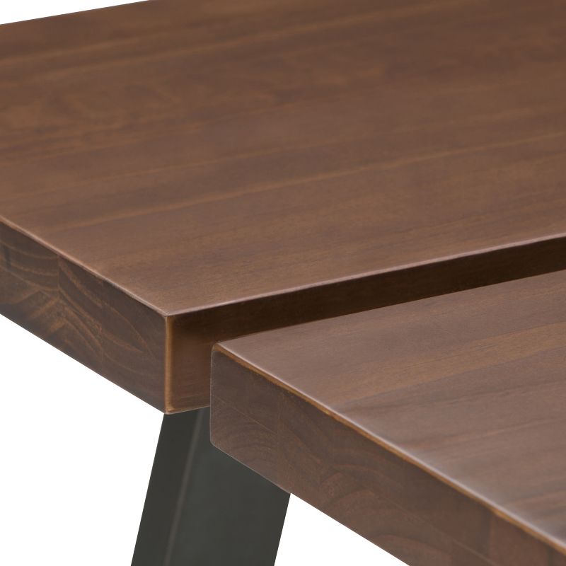 24" Tyson Solid Wood End Table Light Walnut Brown - WyndenHall