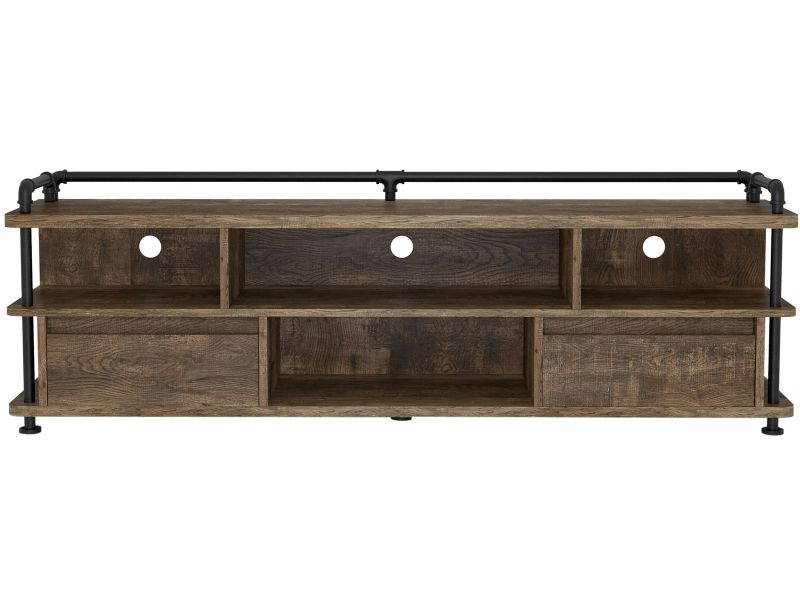 Furniture of America Kembas Rustic Wood TV Stand in Reclaimed Oak