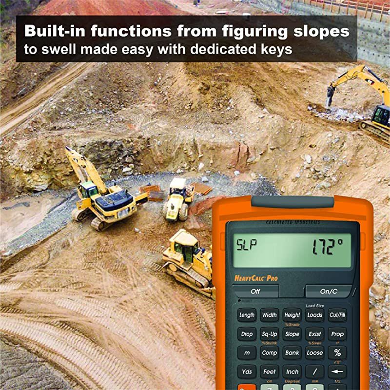 4325 HeavyCalc Pro Feet-Inch, Tenths, Yards and Metric Construction Math Calculator Tool for Engineers, Estimators, Excavators, Highway Contractors and Heavy Equipment Operators