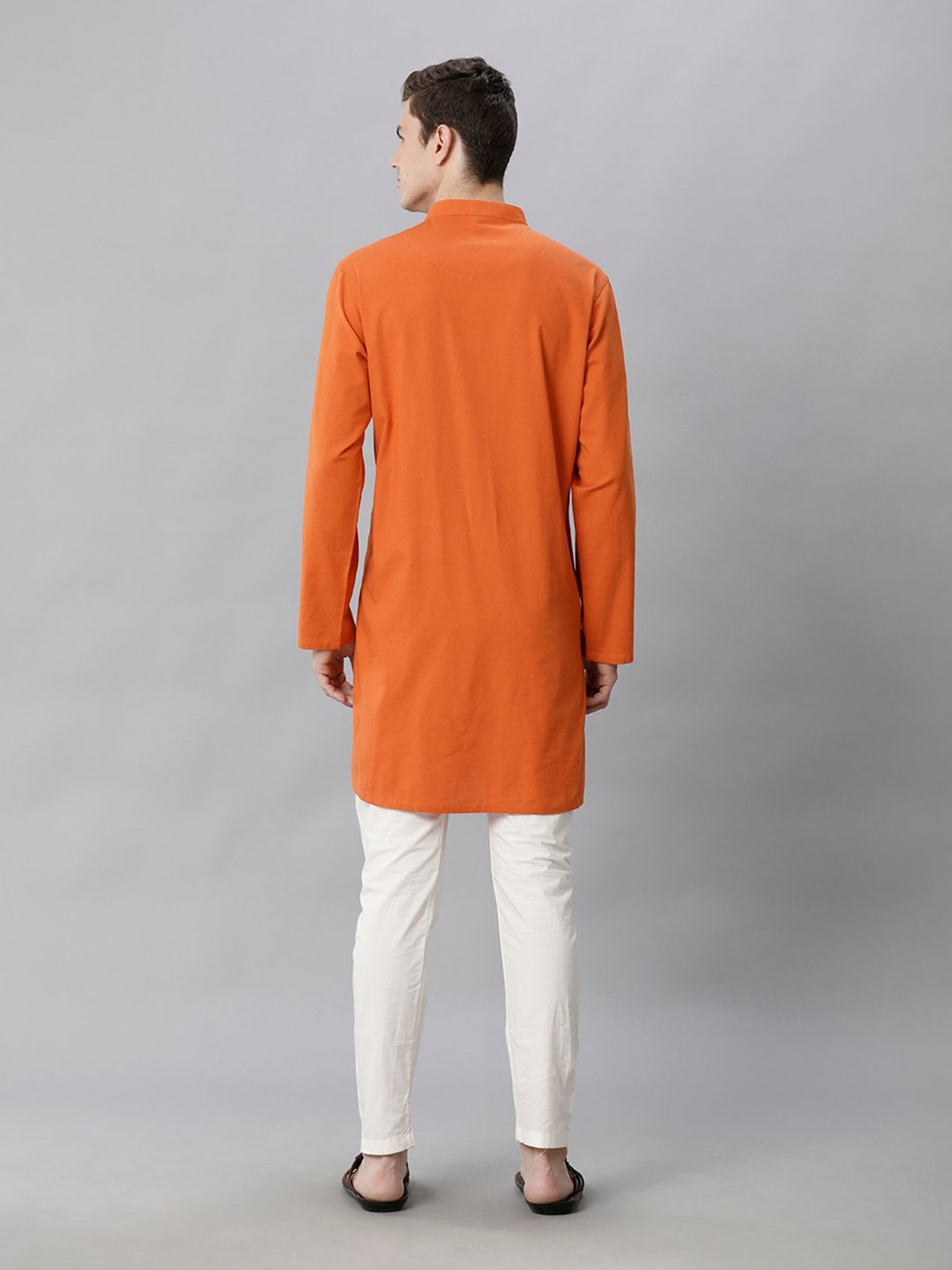 CAVALLO by Linen Club Orange Regular Fit Kurta