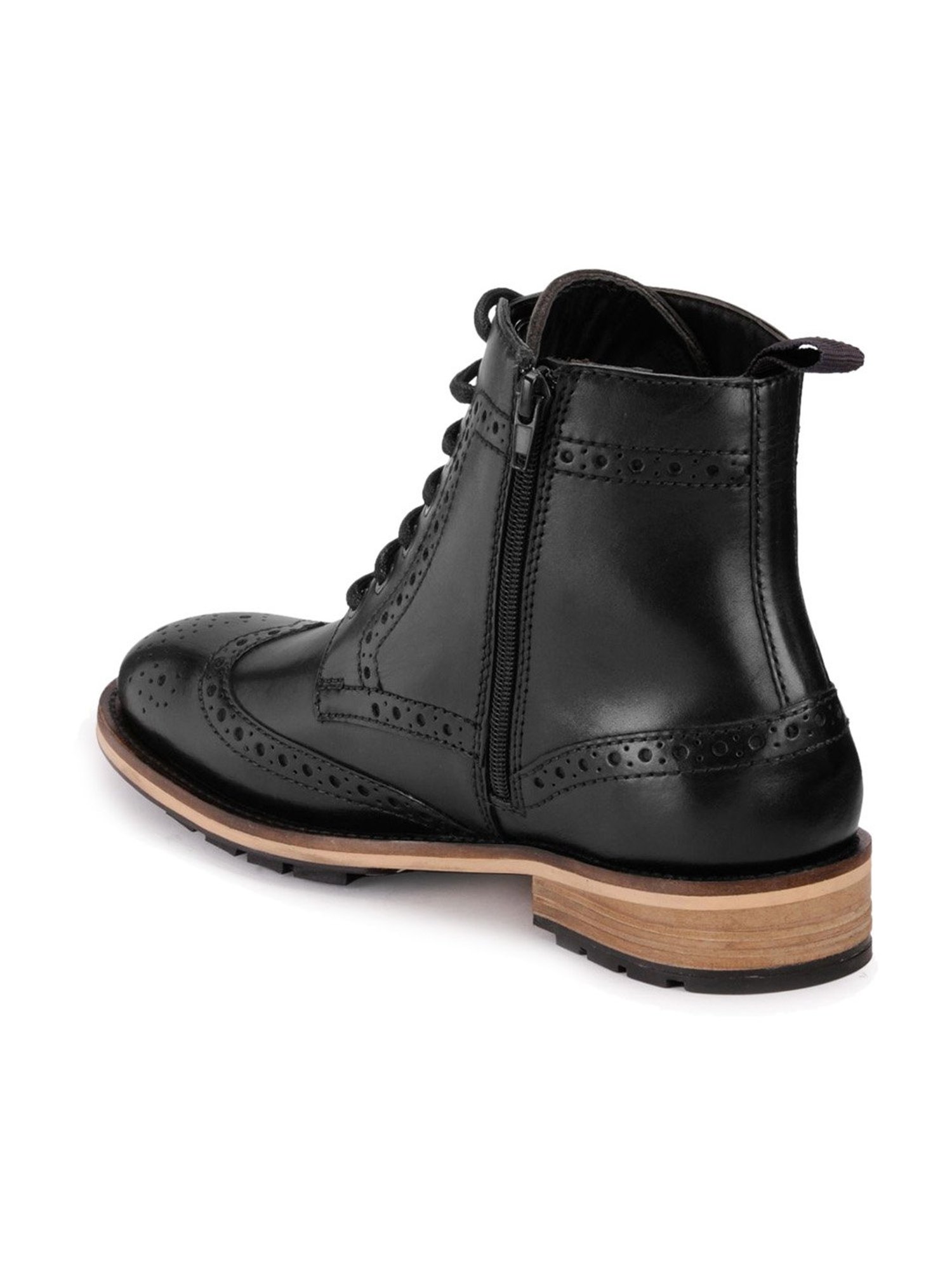 Teakwood Leathers Men's Black Brogue Boots